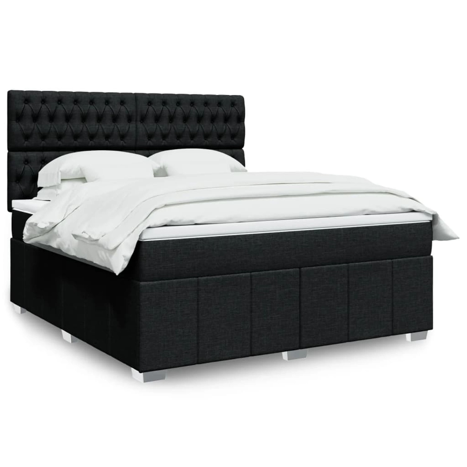 vidaXL Boxspringbett mit Matratze Schwarz 180x200 cm Stoff 3294056 vidaXL Boxspringbett mit Matratze Schwarz 180x200 cm Stoff 3294056 von VIDAXL