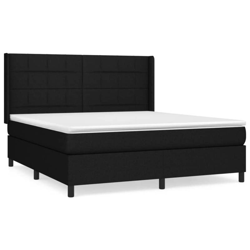 vidaXL Boxspringbett mit Matratze Schwarz 180x200 cm Stoff1368769 von VIDAXL