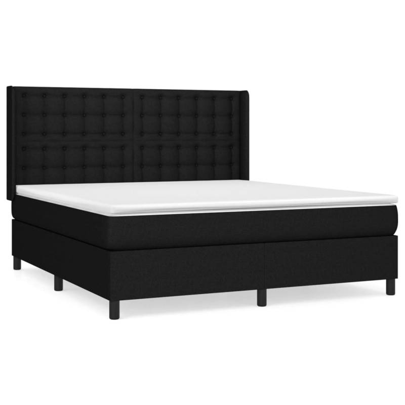vidaXL Boxspringbett mit Matratze Schwarz 180x200 cm Stoff1370938 von VIDAXL
