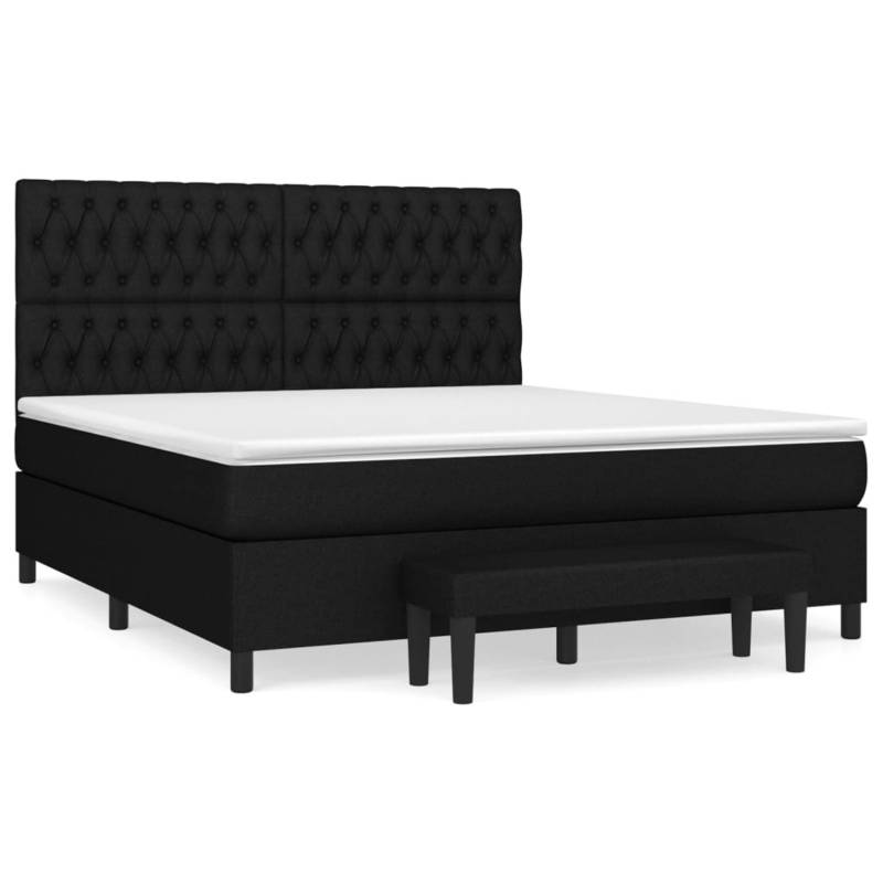 vidaXL Boxspringbett mit Matratze Schwarz 180x200 cm Stoff1370942 von VIDAXL