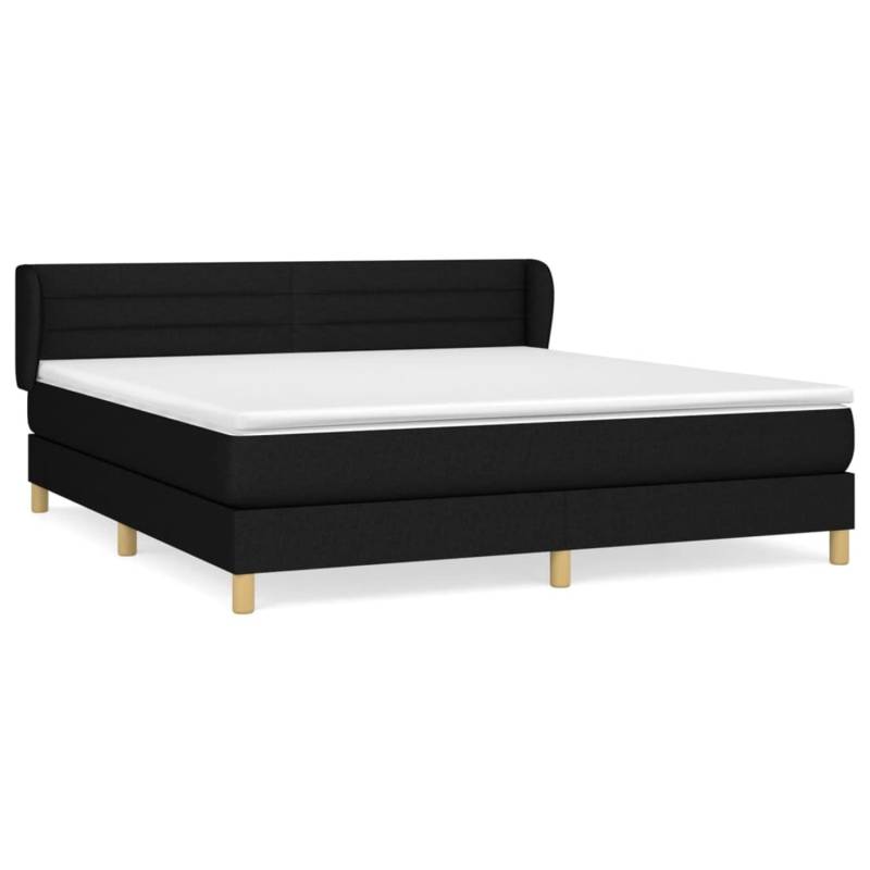 vidaXL Boxspringbett mit Matratze Schwarz 180x200 cm Stoff1372169 von VIDAXL