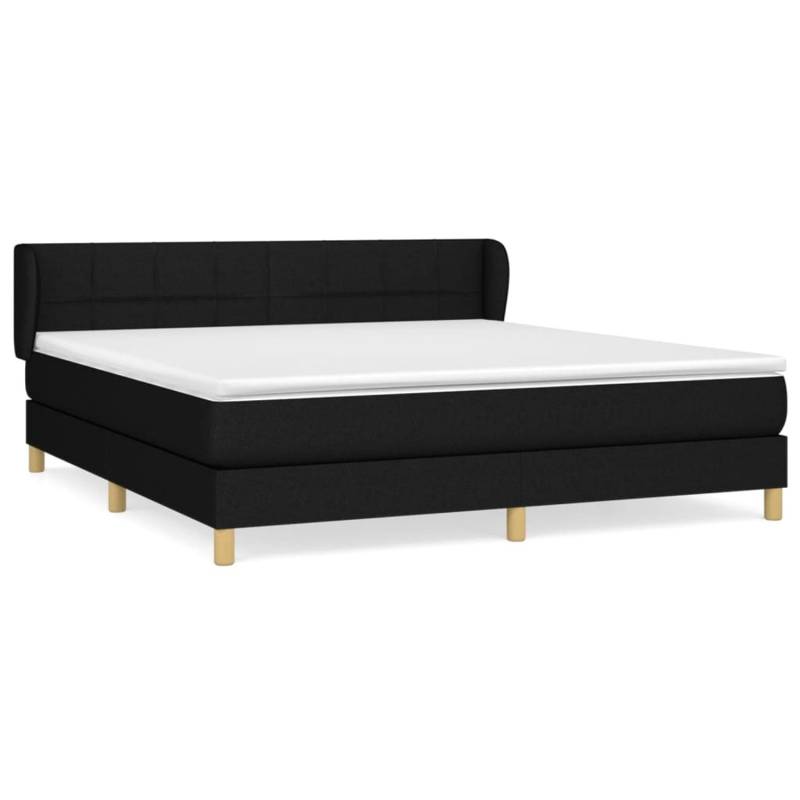 vidaXL Boxspringbett mit Matratze Schwarz 180x200 cm Stoff1378990 von VIDAXL