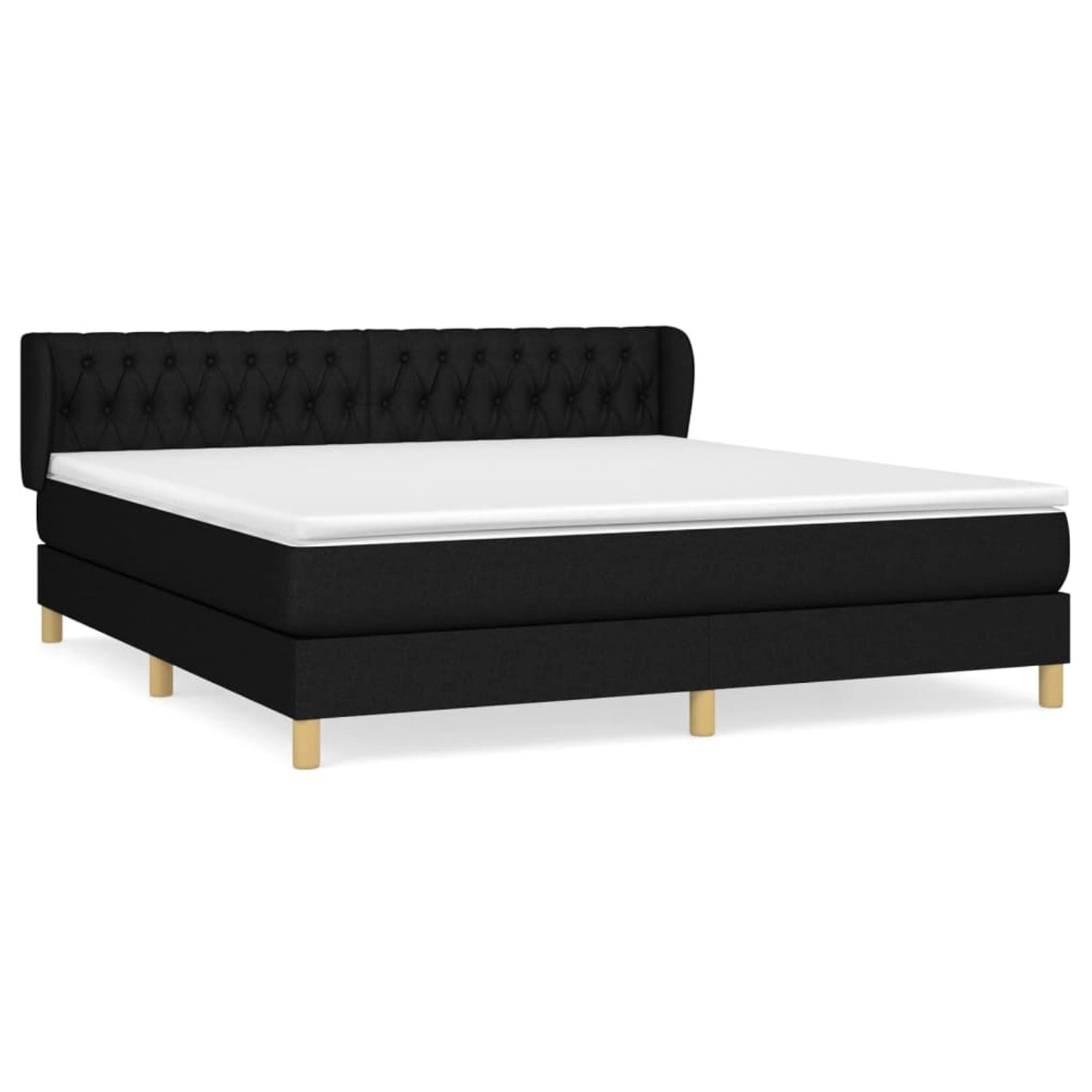 vidaXL Boxspringbett mit Matratze Schwarz 180x200 cm Stoff1395281 vidaXL Boxspringbett mit Matratze Schwarz 180x200 cm Stoff1395281 von VIDAXL