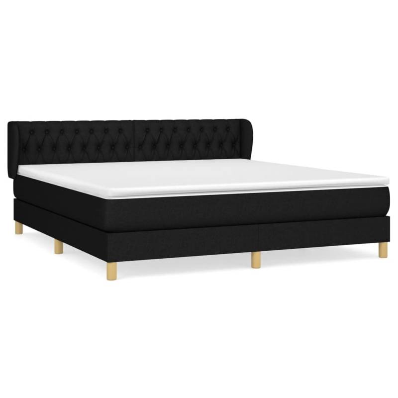 vidaXL Boxspringbett mit Matratze Schwarz 180x200 cm Stoff1395281 von VIDAXL