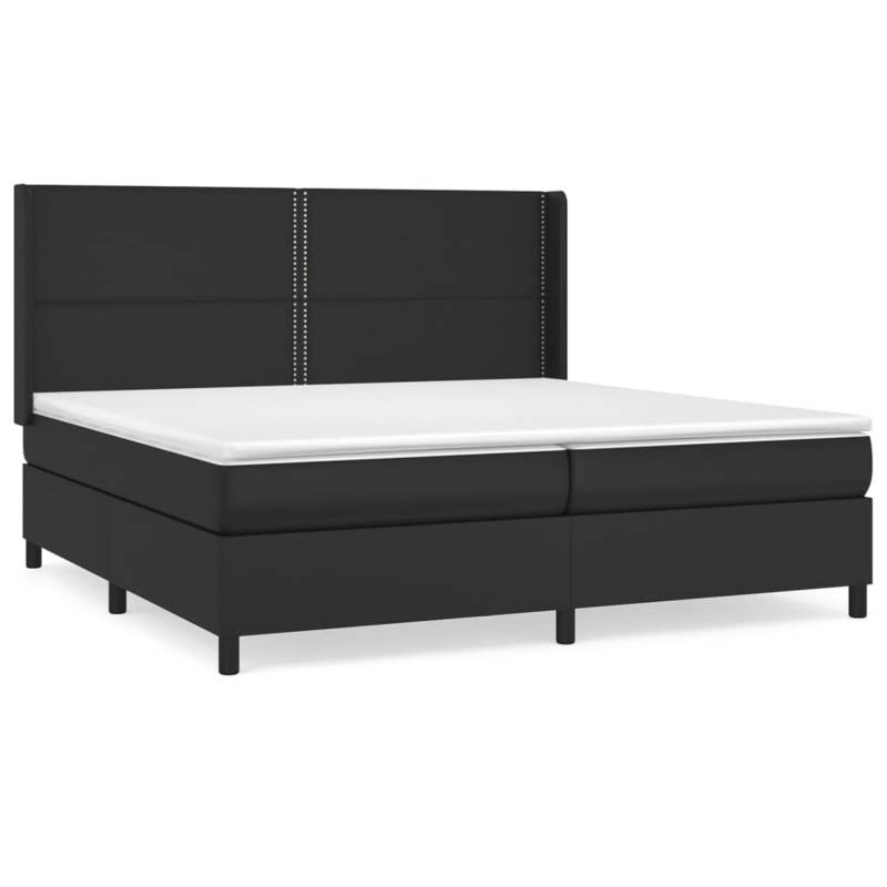 vidaXL Boxspringbett mit Matratze Schwarz 200x200 cm Kunstleder1466283 von VIDAXL