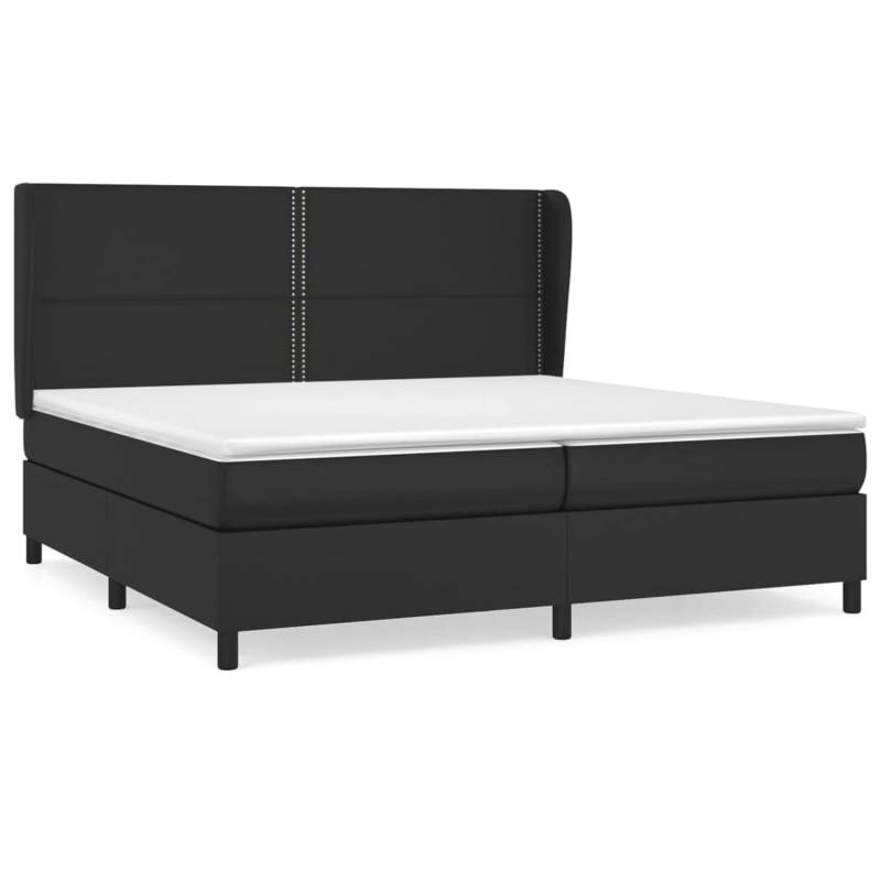 vidaXL Boxspringbett mit Matratze Schwarz 200x200 cm Kunstleder1466713 von VIDAXL