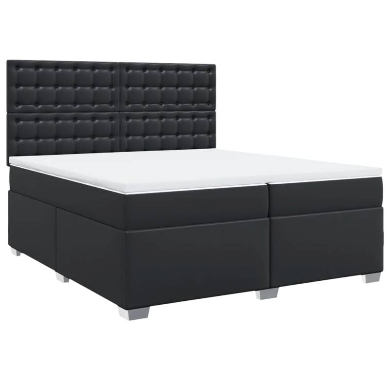 vidaXL Boxspringbett mit Matratze Schwarz 200x200 cm Kunstleder2103523 von VIDAXL