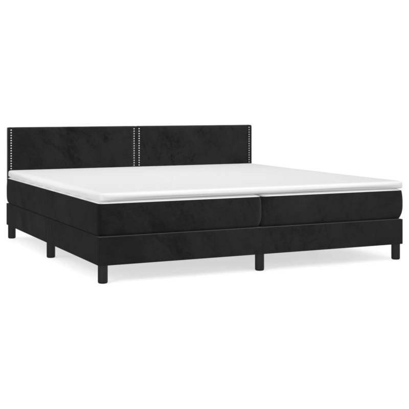 vidaXL Boxspringbett mit Matratze Schwarz 200x200 cm Samt1348938 von VIDAXL