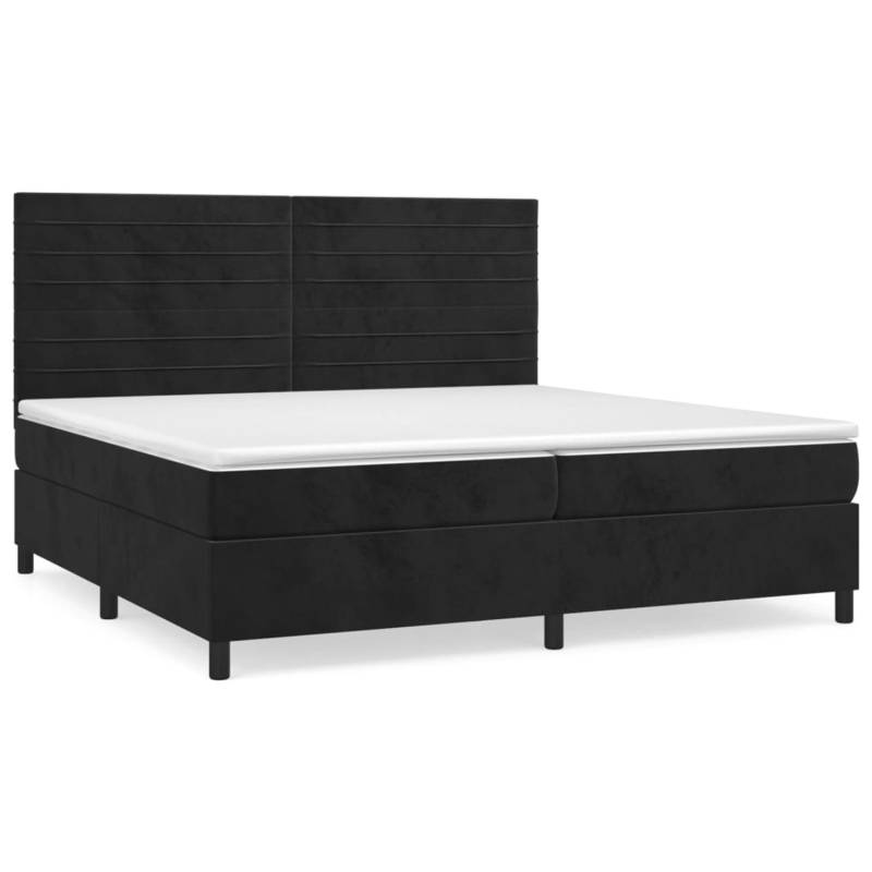 vidaXL Boxspringbett mit Matratze Schwarz 200x200 cm Samt1349877 von VIDAXL
