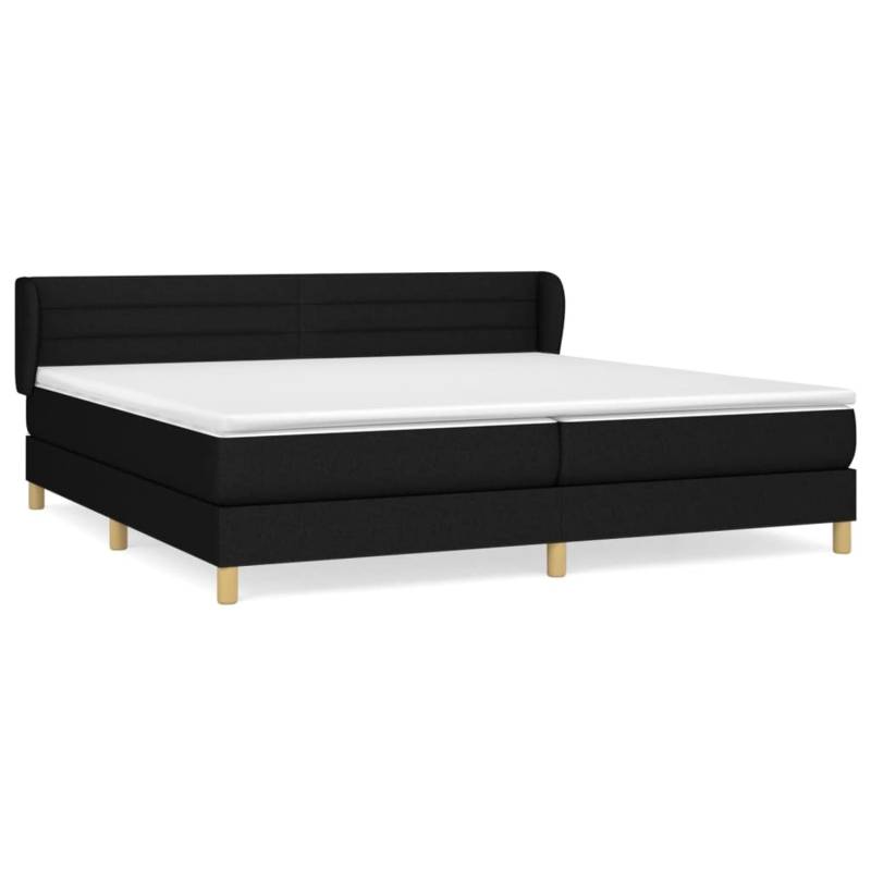 vidaXL Boxspringbett mit Matratze Schwarz 200x200 cm Stoff1372069 von VIDAXL