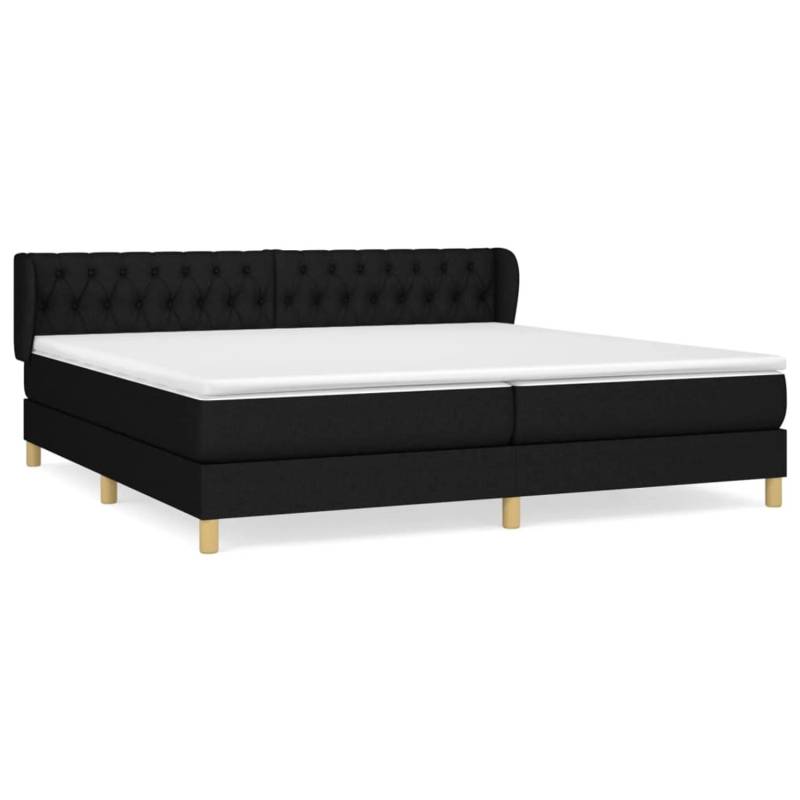 vidaXL Boxspringbett mit Matratze Schwarz 200x200 cm Stoff1372183 von VIDAXL