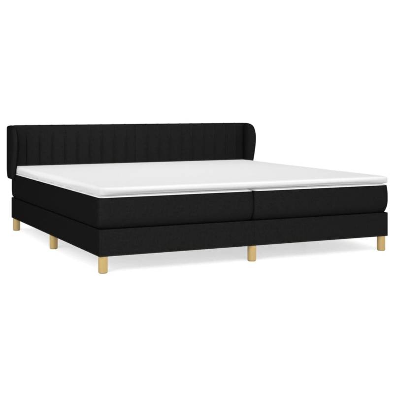 vidaXL Boxspringbett mit Matratze Schwarz 200x200 cm Stoff1372275 von VIDAXL