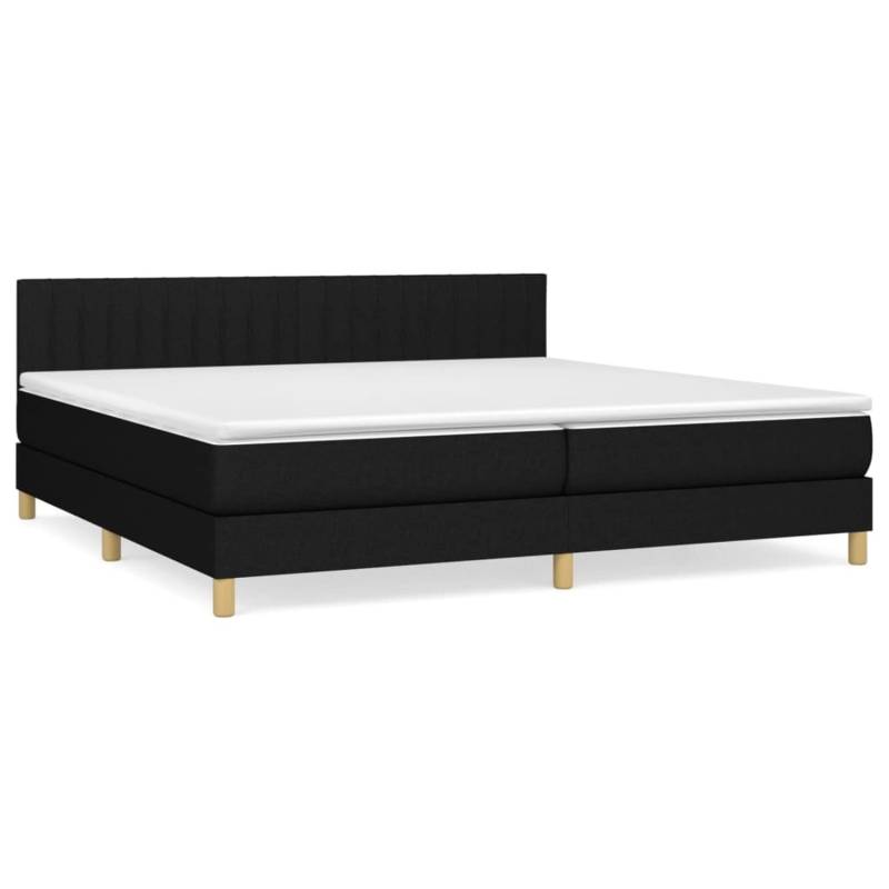 vidaXL Boxspringbett mit Matratze Schwarz 200x200 cm Stoff1373215 von VIDAXL