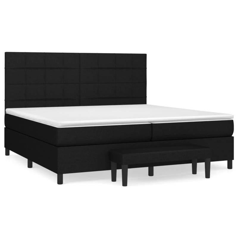 vidaXL Boxspringbett mit Matratze Schwarz 200x200 cm Stoff1392545 von VIDAXL