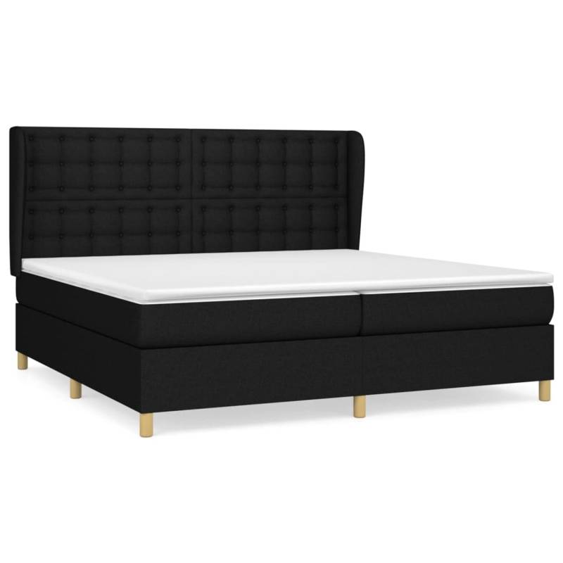 vidaXL Boxspringbett mit Matratze Schwarz 200x200 cm Stoff1395449 von VIDAXL