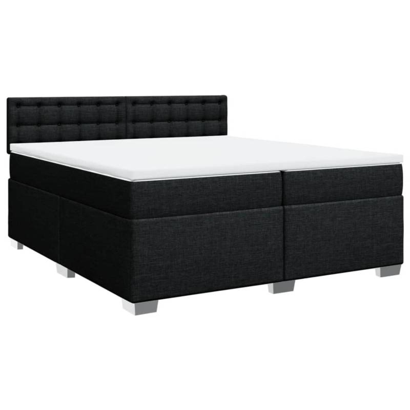 vidaXL Boxspringbett mit Matratze Schwarz 200x200 cm Stoff2102029 von VIDAXL