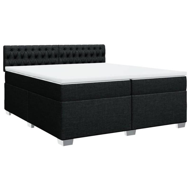 vidaXL Boxspringbett mit Matratze Schwarz 200x200 cm Stoff2105939 von VIDAXL