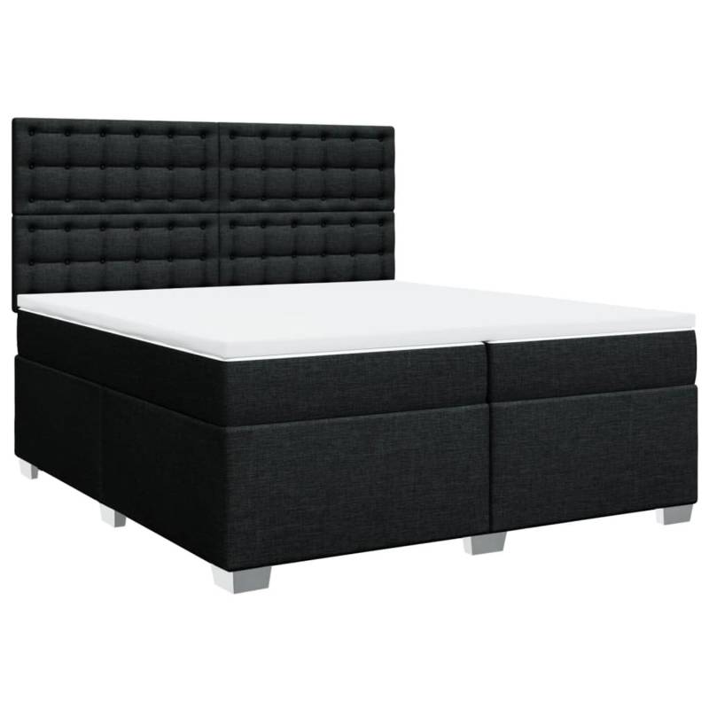 vidaXL Boxspringbett mit Matratze Schwarz 200x200 cm Stoff2106034 von VIDAXL