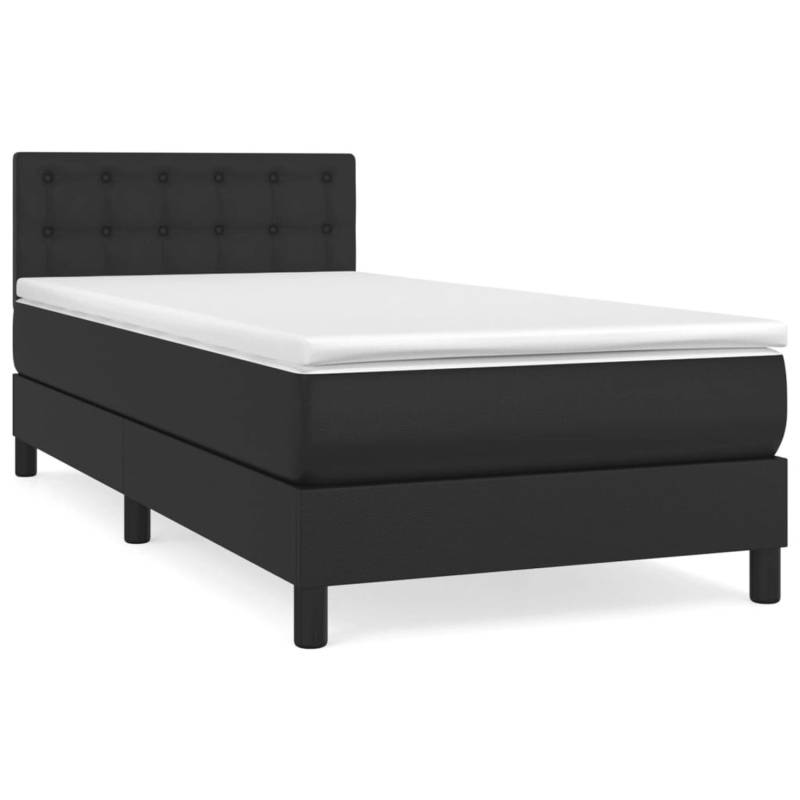 vidaXL Boxspringbett mit Matratze Schwarz 80x200 cm Kunstleder1367924 von VIDAXL
