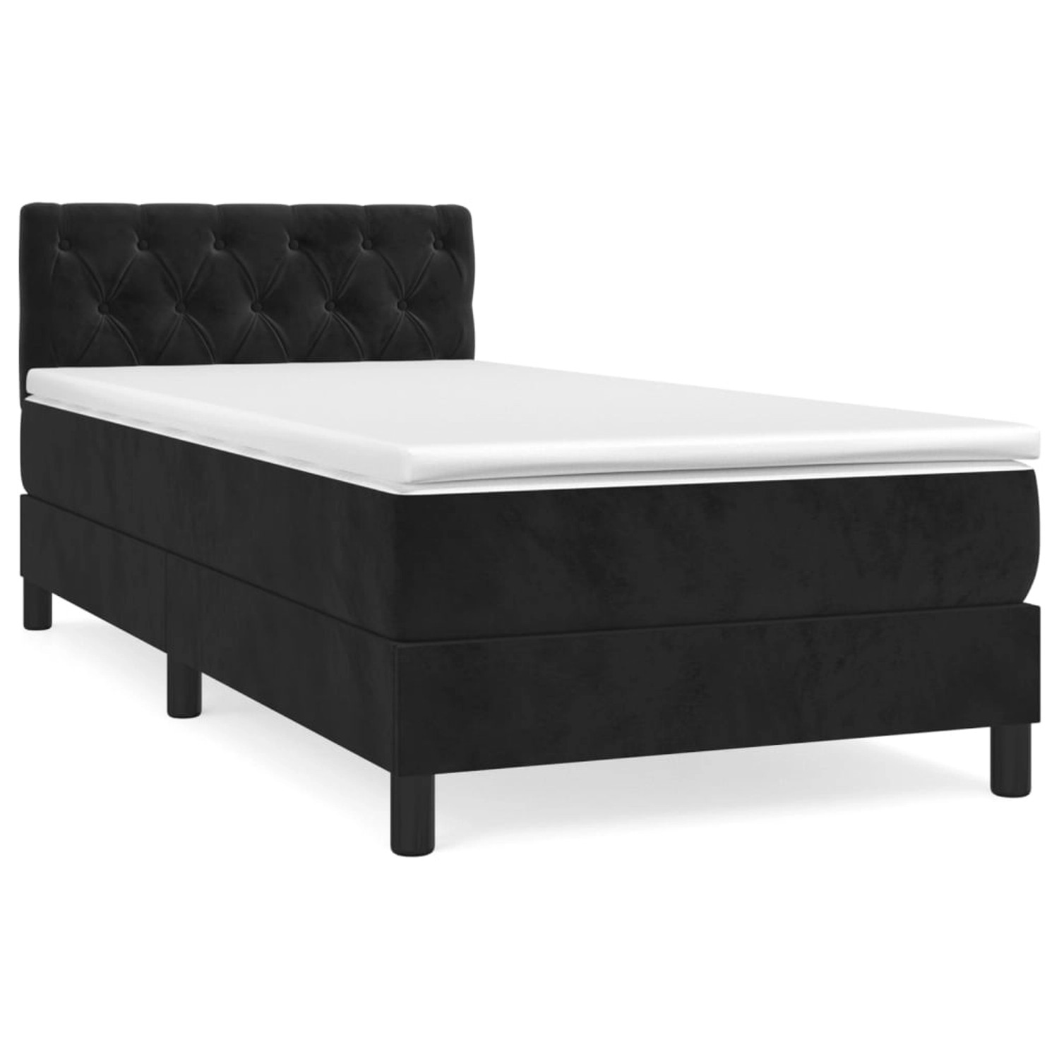 vidaXL Boxspringbett mit Matratze Schwarz 80x200 cm Samt1537767 vidaXL Boxspringbett mit Matratze Schwarz 80x200 cm Samt1537767 von VIDAXL