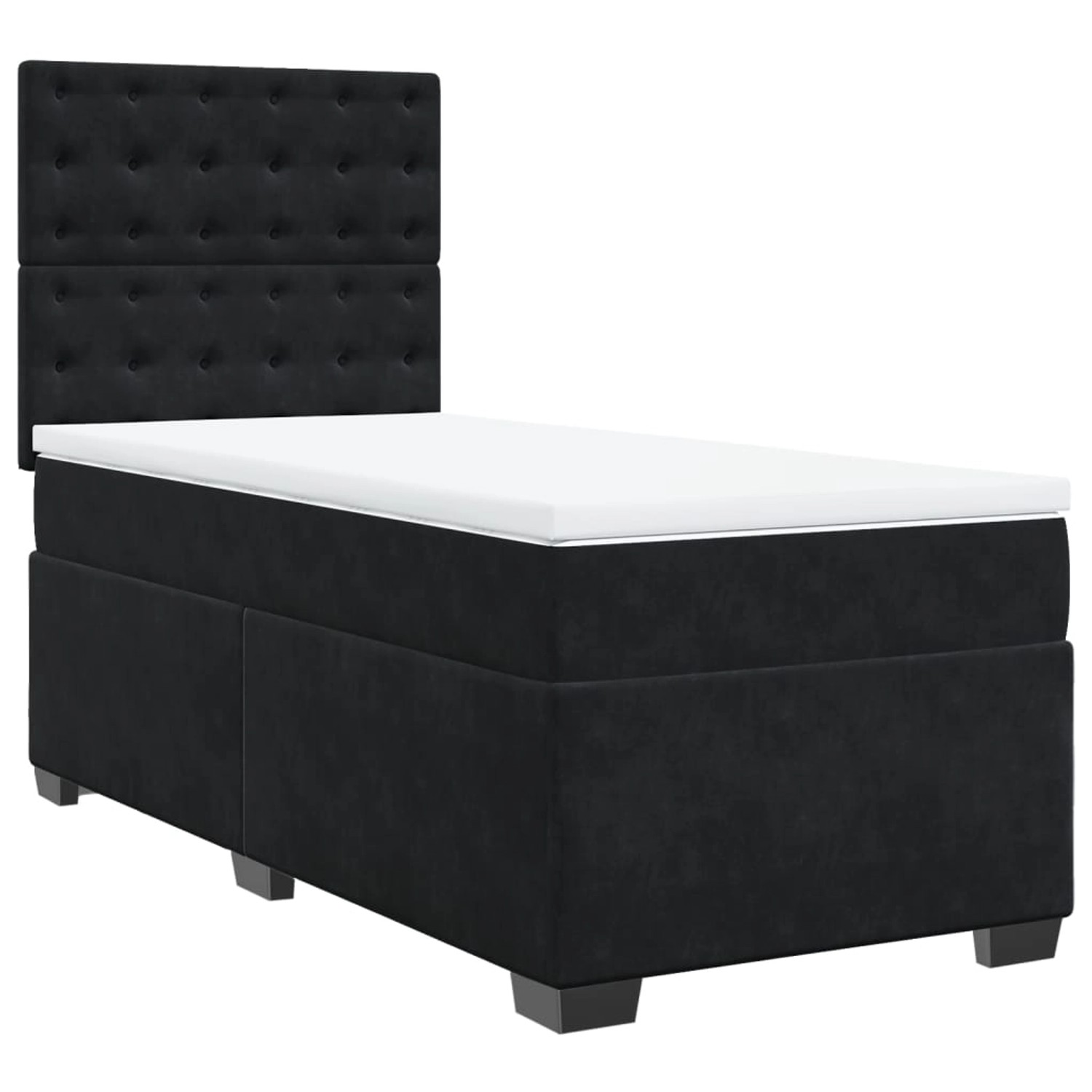 vidaXL Boxspringbett mit Matratze Schwarz 80x200 cm Samt2103230 vidaXL Boxspringbett mit Matratze Schwarz 80x200 cm Samt2103230 von VIDAXL