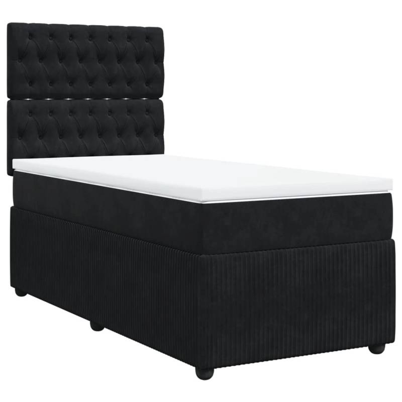 vidaXL Boxspringbett mit Matratze Schwarz 80x200 cm Samt2103935 von VIDAXL