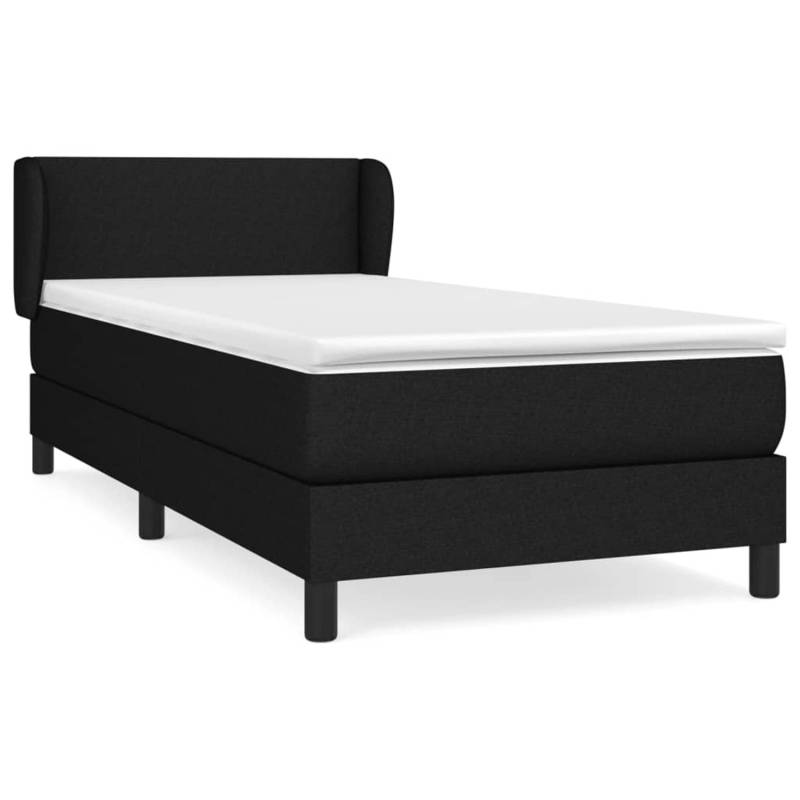 vidaXL Boxspringbett mit Matratze Schwarz 80x200 cm Stoff1378900 von VIDAXL