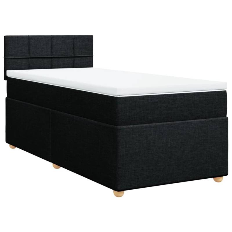 vidaXL Boxspringbett mit Matratze Schwarz 80x200 cm Stoff2102271 von VIDAXL