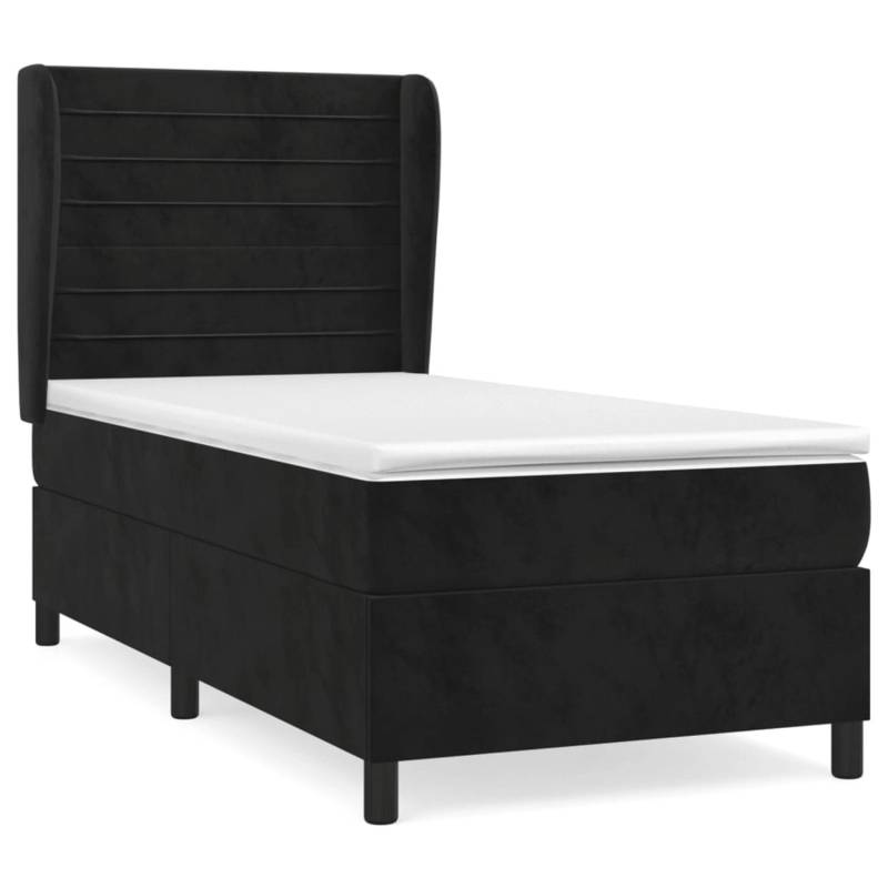 vidaXL Boxspringbett mit Matratze Schwarz 90x190 cm Samt1534678 von VIDAXL