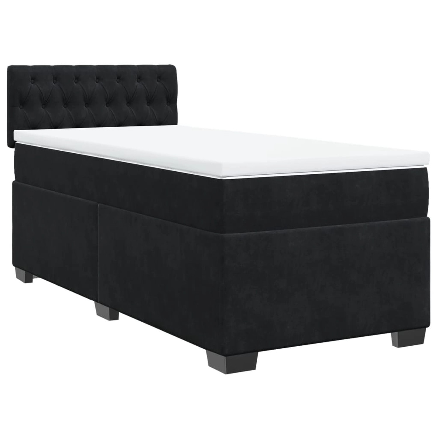 vidaXL Boxspringbett mit Matratze Schwarz 90x190 cm Samt2101793 vidaXL Boxspringbett mit Matratze Schwarz 90x190 cm Samt2101793 von VIDAXL