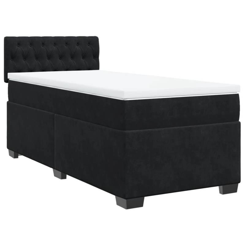vidaXL Boxspringbett mit Matratze Schwarz 90x190 cm Samt2101793 von VIDAXL