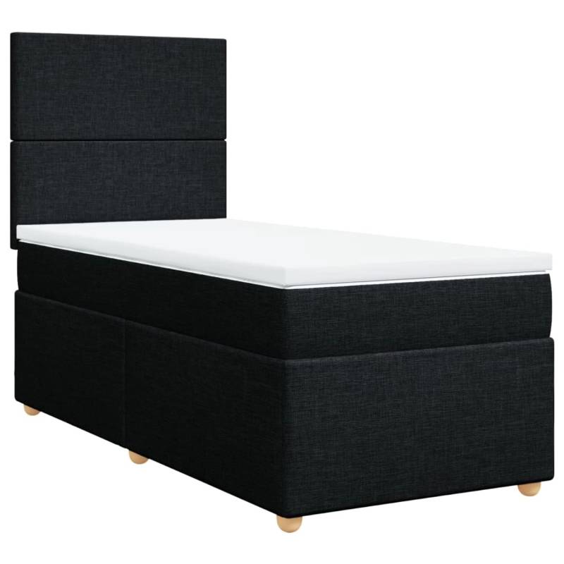 vidaXL Boxspringbett mit Matratze Schwarz 90x190 cm Stoff2105635 von VIDAXL