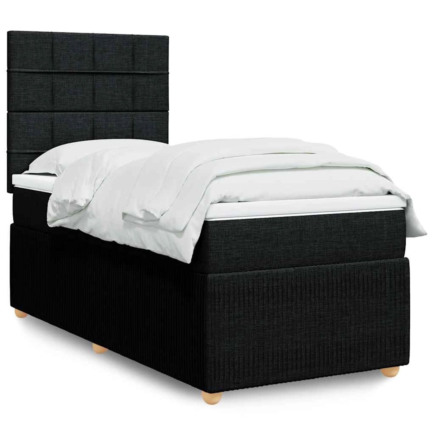 vidaXL Boxspringbett mit Matratze Schwarz 90x200 cm Stoff 3294241 vidaXL Boxspringbett mit Matratze Schwarz 90x200 cm Stoff 3294241 von VIDAXL