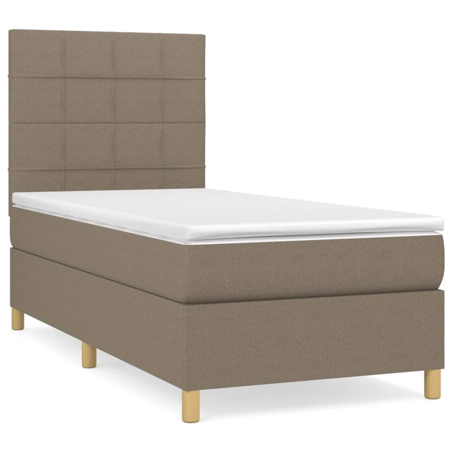 vidaXL Boxspringbett mit Matratze Taupe 100x200 cm Stoff 3142317 vidaXL Boxspringbett mit Matratze Taupe 100x200 cm Stoff 3142317 von VIDAXL
