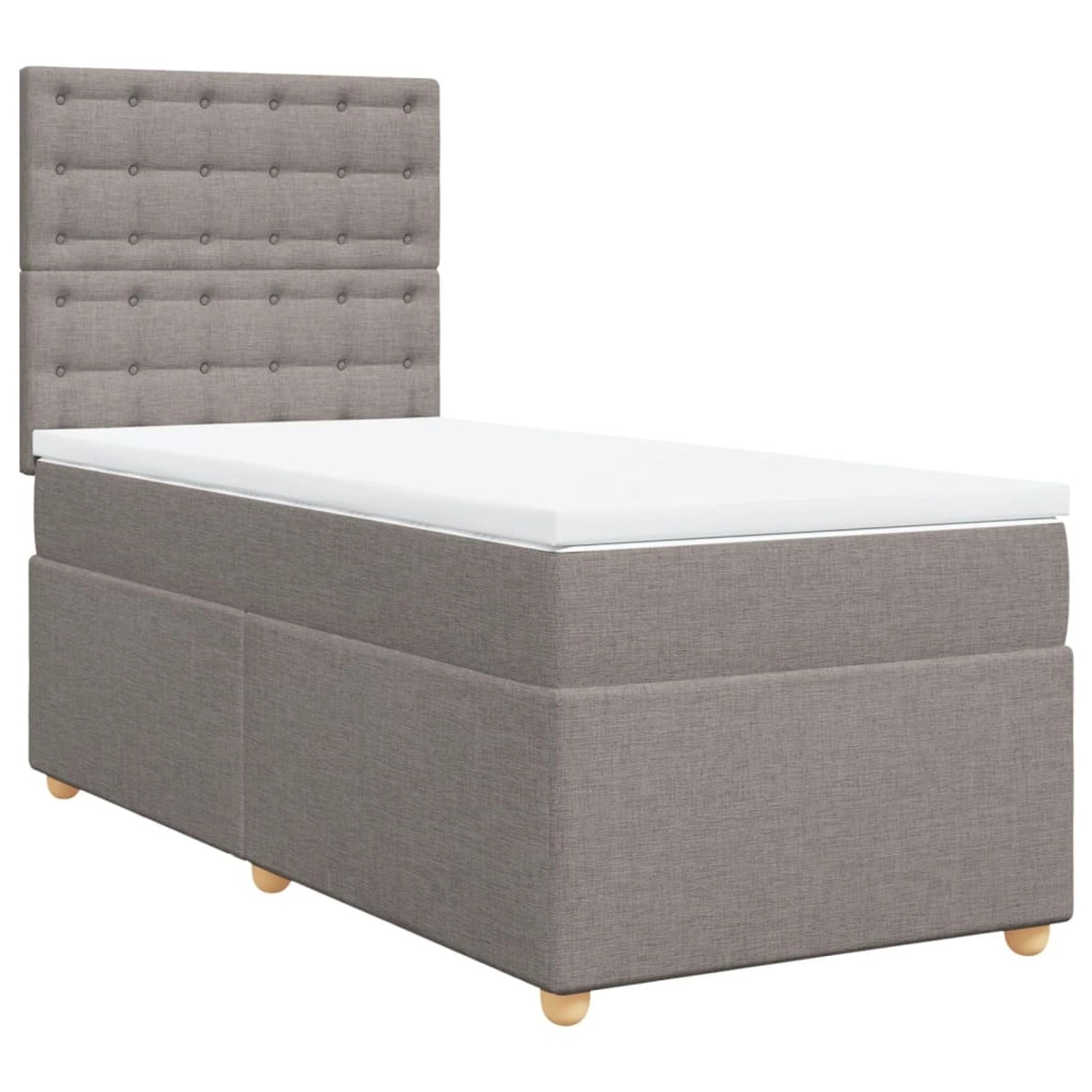 vidaXL Boxspringbett mit Matratze Taupe 100x200 cm Stoff 3291209 von VIDAXL