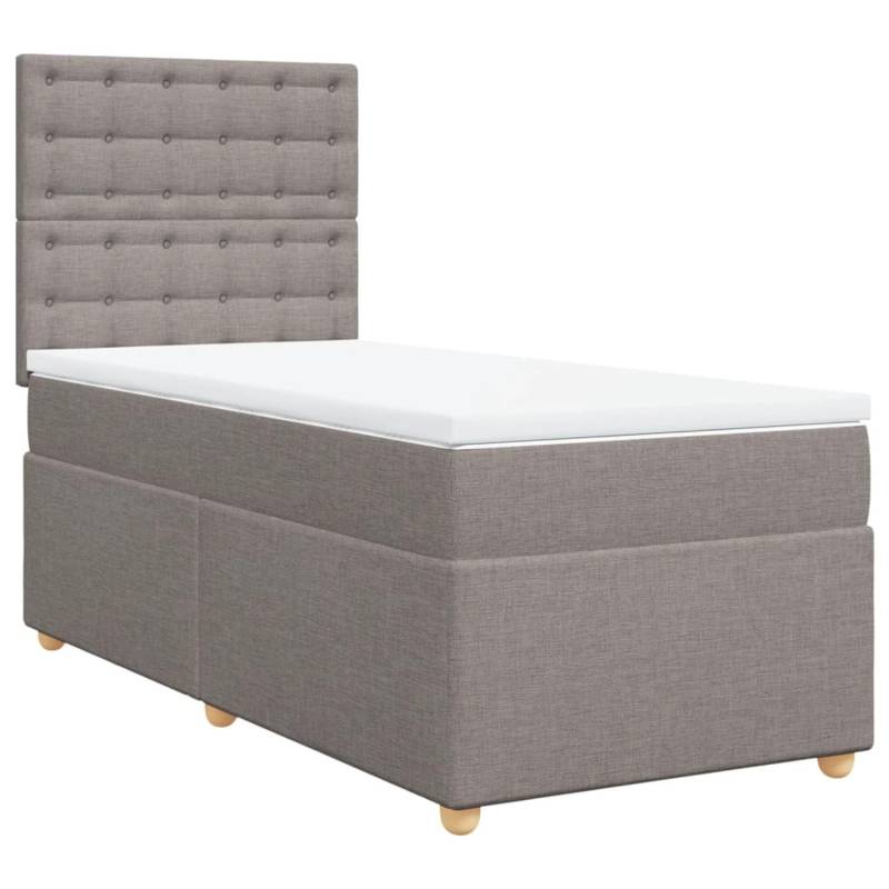 vidaXL Boxspringbett mit Matratze Taupe 100x200 cm Stoff 3291209 von VIDAXL