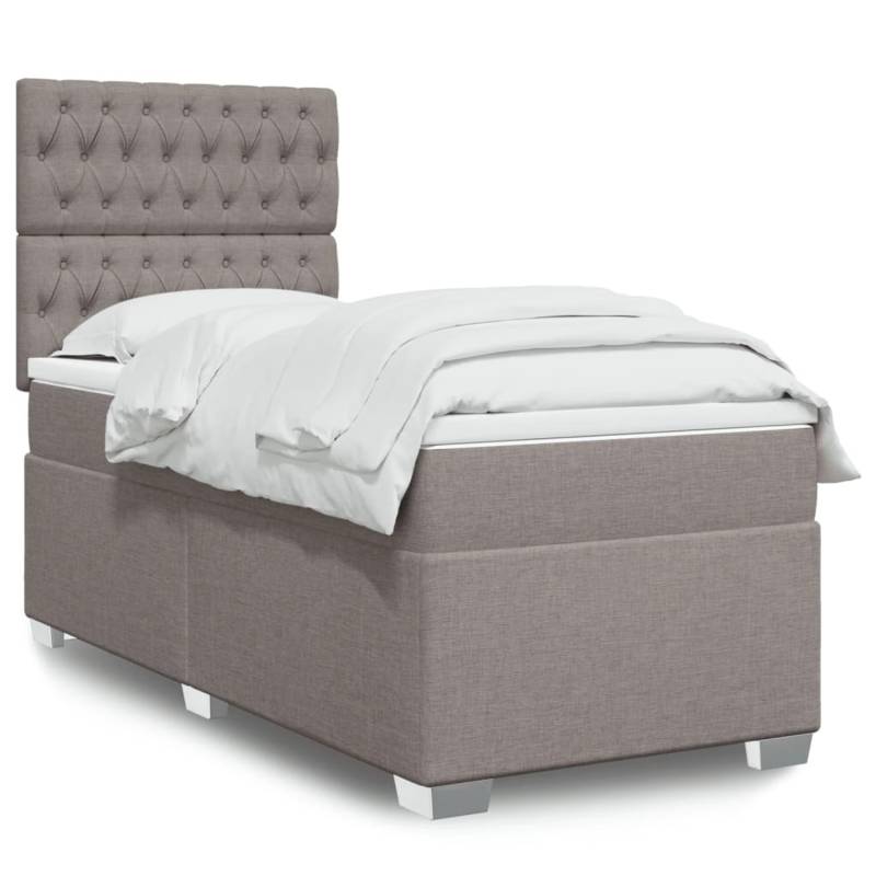 vidaXL Boxspringbett mit Matratze Taupe 100x200 cm Stoff 3292710 vidaXL Boxspringbett mit Matratze Taupe 100x200 cm Stoff 3292710 von VIDAXL