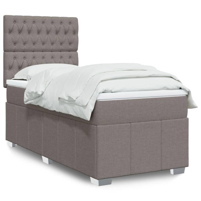 vidaXL Boxspringbett mit Matratze Taupe 100x200 cm Stoff 3293890 vidaXL Boxspringbett mit Matratze Taupe 100x200 cm Stoff 3293890 von VIDAXL