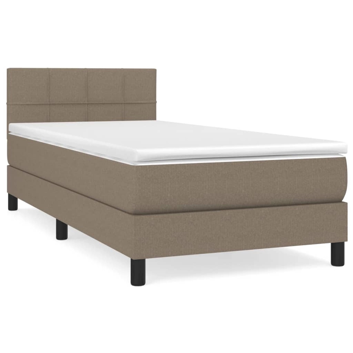 vidaXL Boxspringbett mit Matratze Taupe 100x200 cm Stoff1373115 vidaXL Boxspringbett mit Matratze Taupe 100x200 cm Stoff1373115 von VIDAXL