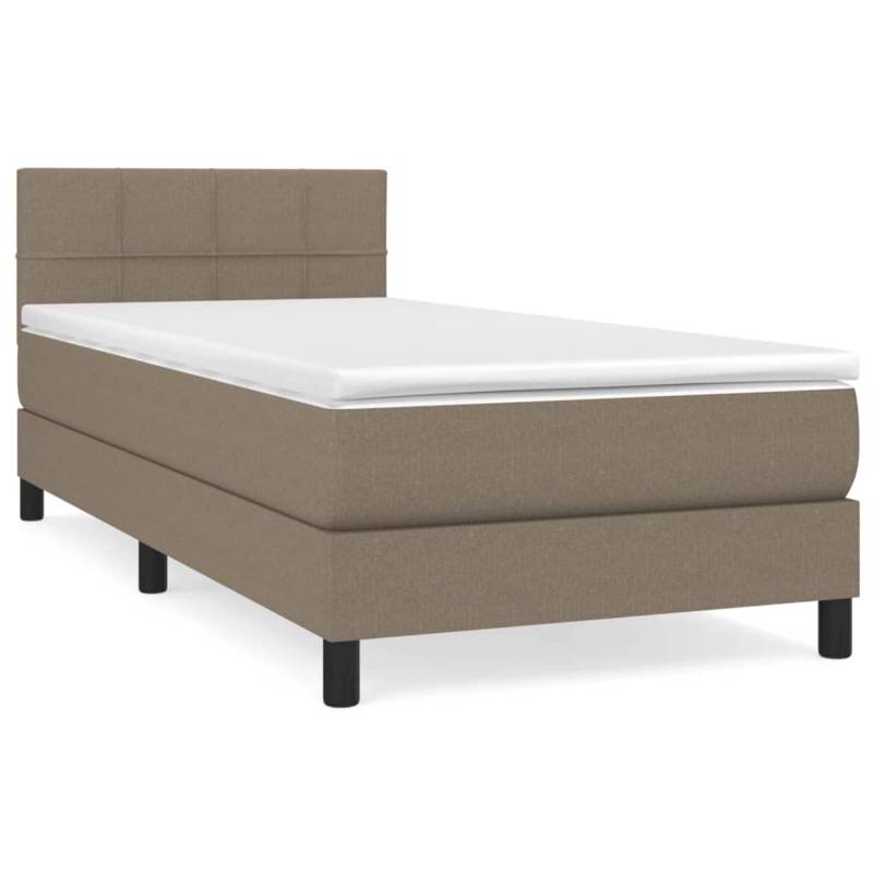 vidaXL Boxspringbett mit Matratze Taupe 100x200 cm Stoff1373115 von VIDAXL
