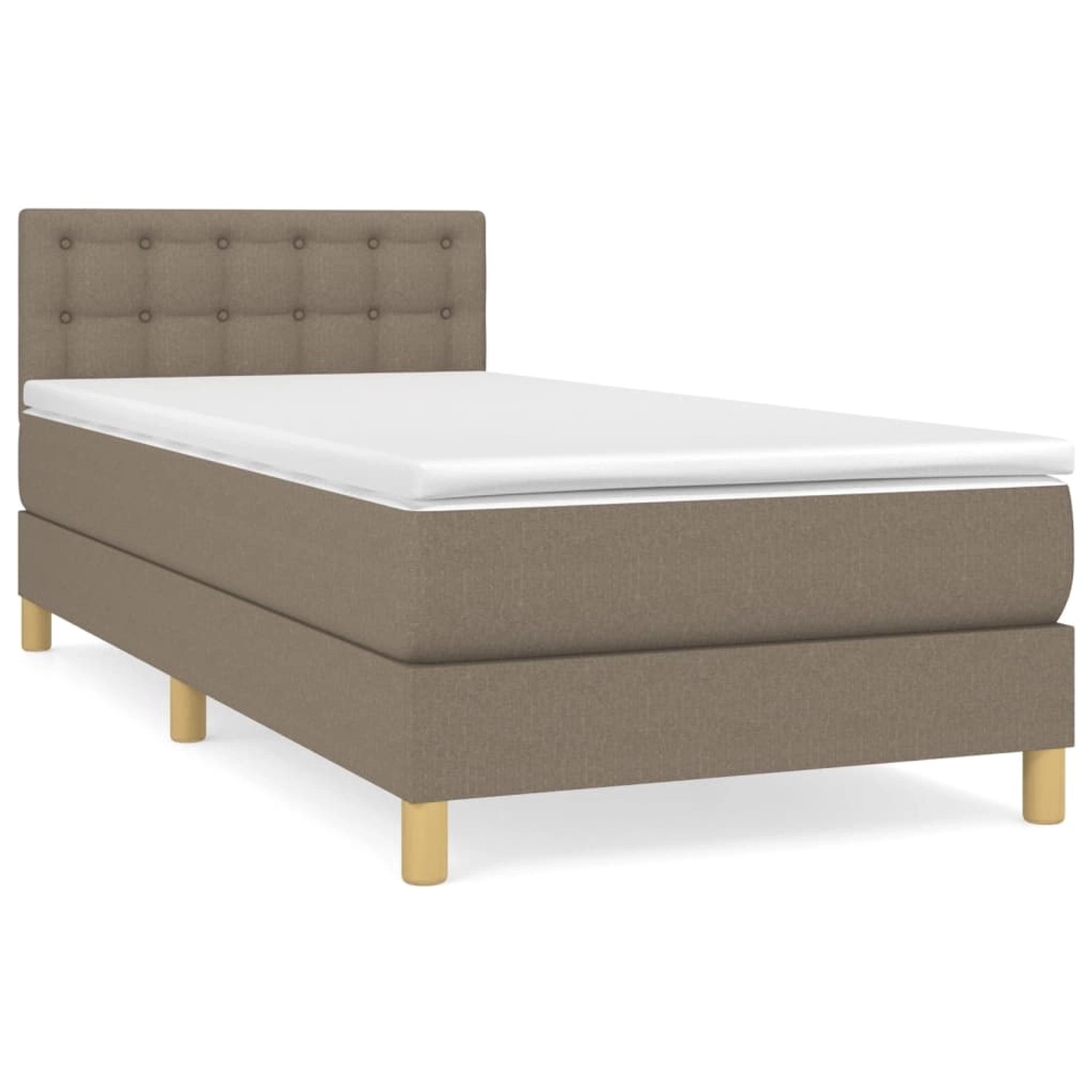 vidaXL Boxspringbett mit Matratze Taupe 100x200 cm Stoff1389663 vidaXL Boxspringbett mit Matratze Taupe 100x200 cm Stoff1389663 von VIDAXL