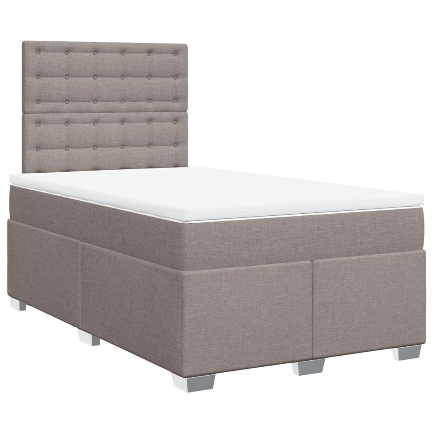 vidaXL Boxspringbett mit Matratze Taupe 120x190 cm Stoff 3290445 von VIDAXL
