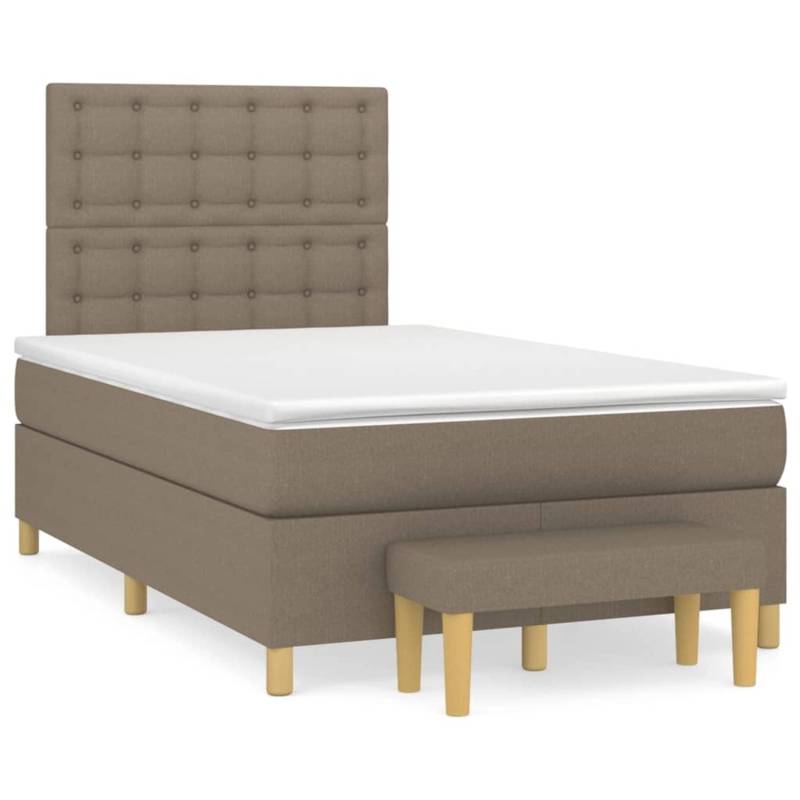 vidaXL Boxspringbett mit Matratze Taupe 120x190 cm Stoff2100635 von VIDAXL