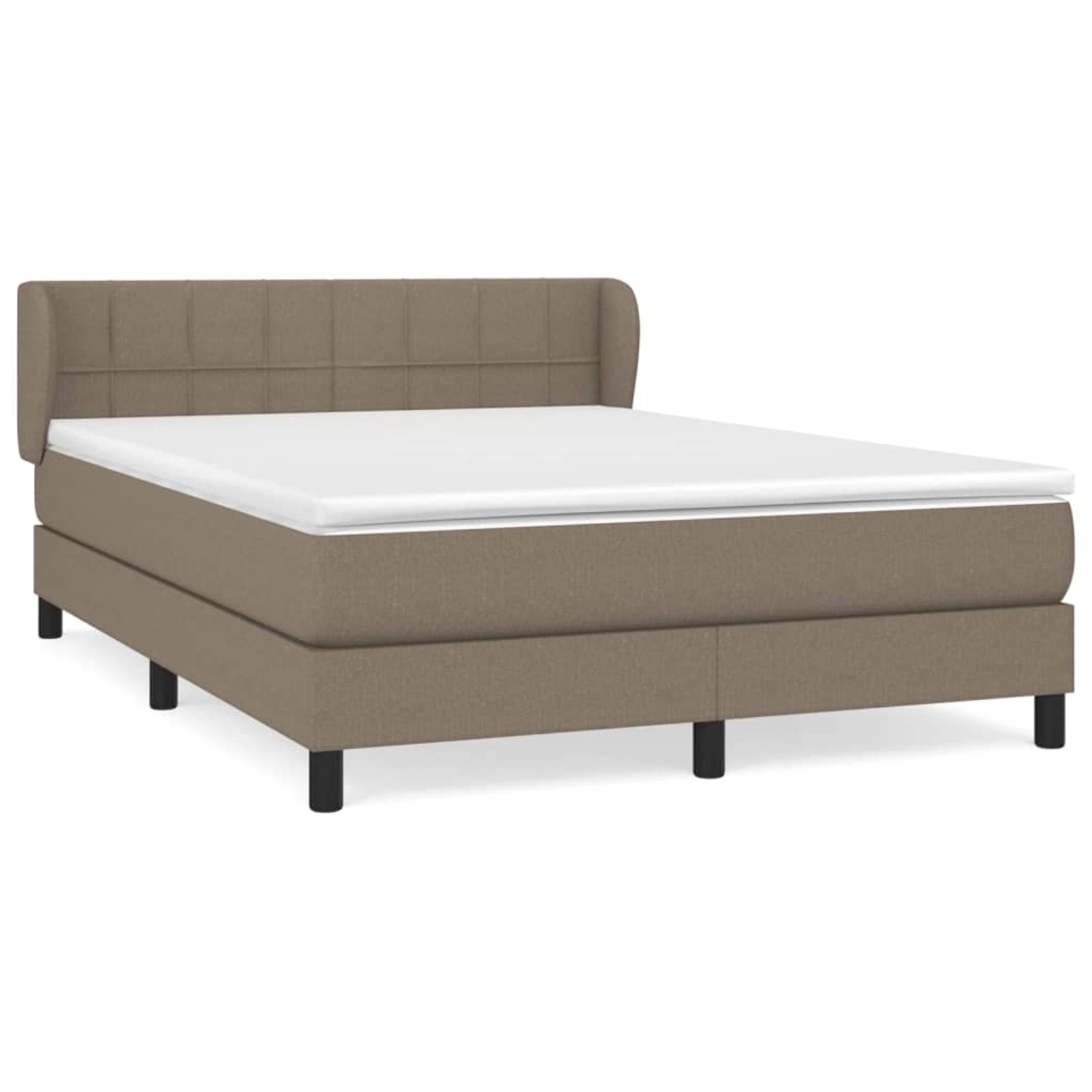 vidaXL Boxspringbett mit Matratze Taupe 140x190 cm Stoff 3126241 von VIDAXL