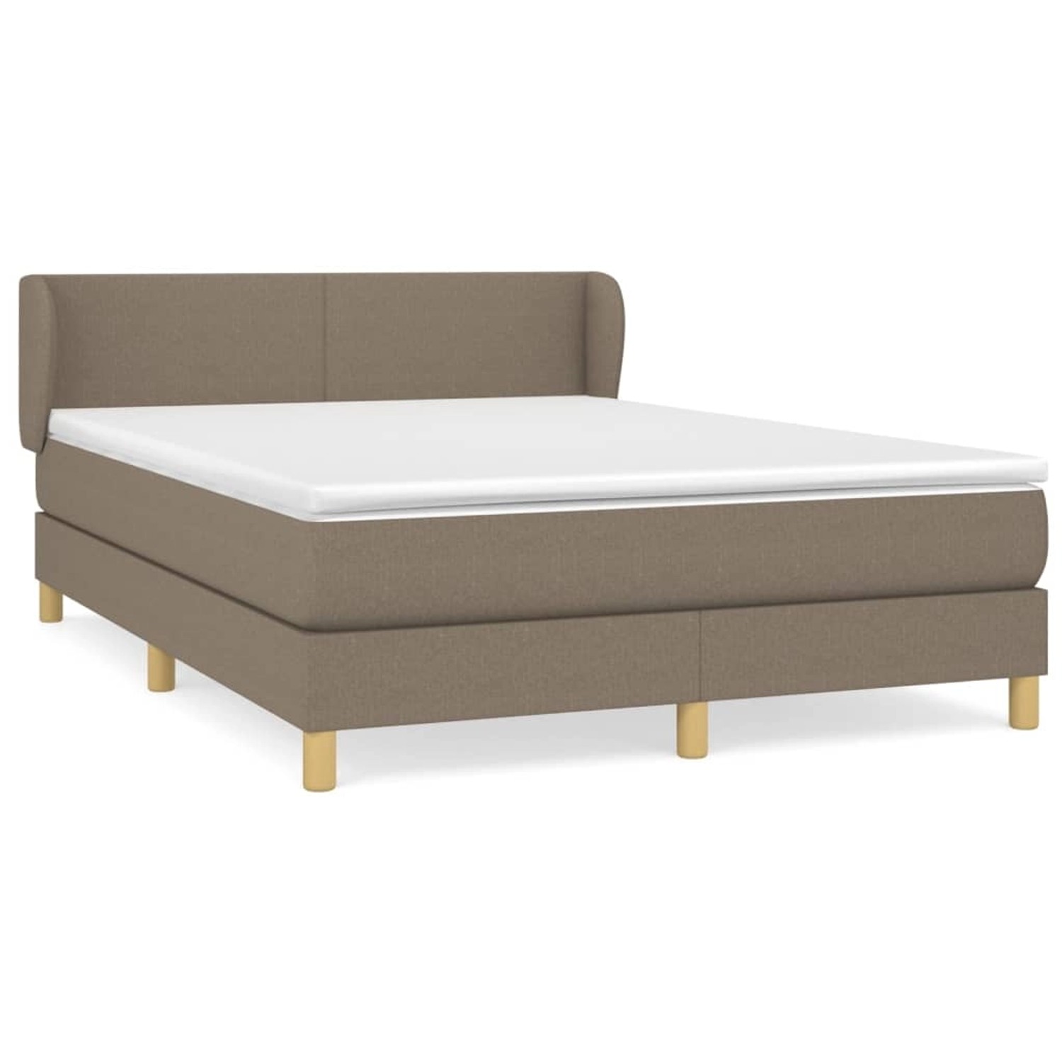vidaXL Boxspringbett mit Matratze Taupe 140x190 cm Stoff 3126641 vidaXL Boxspringbett mit Matratze Taupe 140x190 cm Stoff 3126641 von VIDAXL