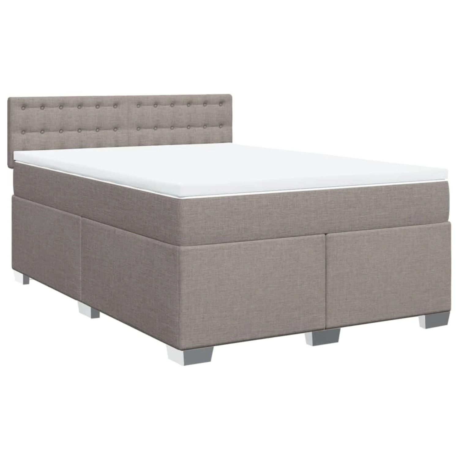 vidaXL Boxspringbett mit Matratze Taupe 140x190 cm Stoff 3285901 von VIDAXL