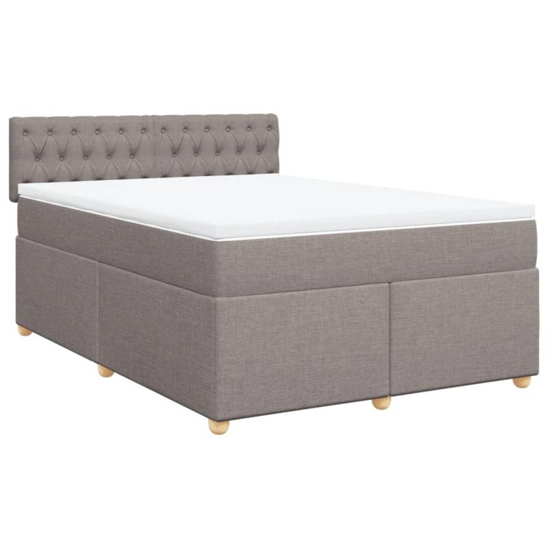 vidaXL Boxspringbett mit Matratze Taupe 140x190 cm Stoff 3286686 vidaXL Boxspringbett mit Matratze Taupe 140x190 cm Stoff 3286686 von VIDAXL