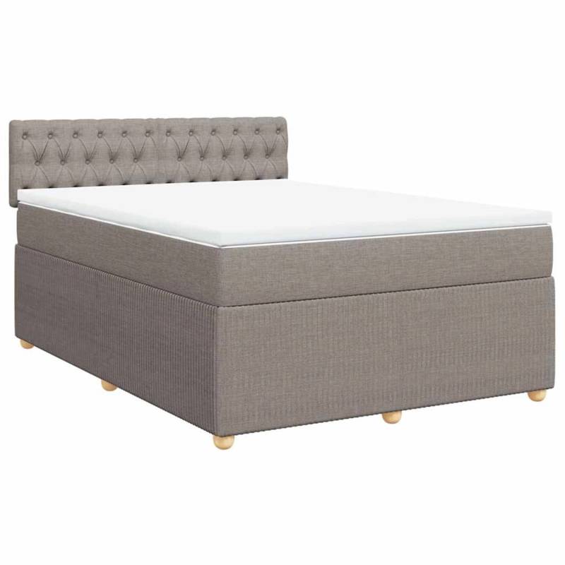 vidaXL Boxspringbett mit Matratze Taupe 140x190 cm Stoff 3287462 von VIDAXL