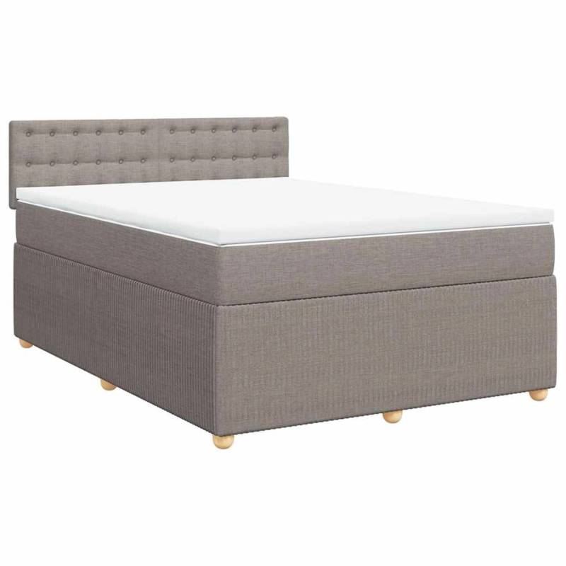 vidaXL Boxspringbett mit Matratze Taupe 140x190 cm Stoff 3287469 von VIDAXL