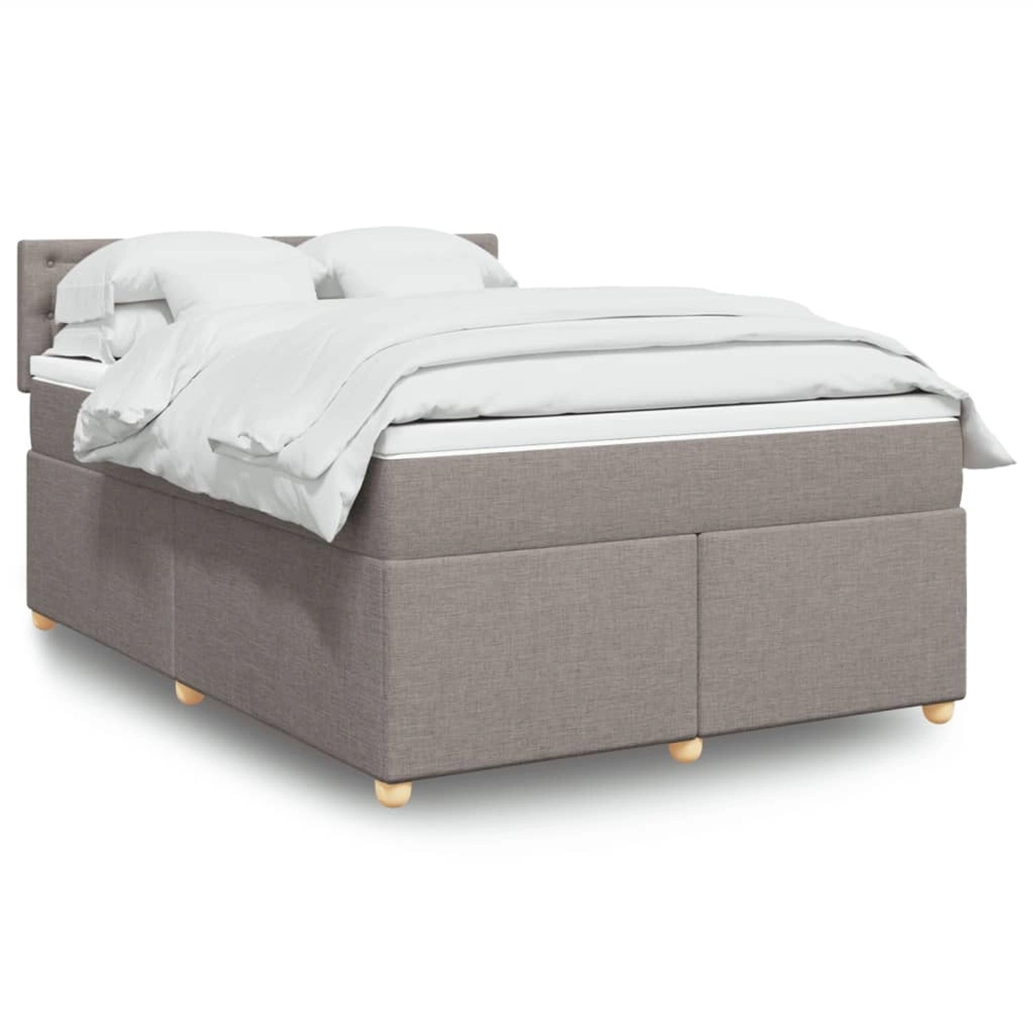 vidaXL Boxspringbett mit Matratze Taupe 140x190 cm Stoff 3288993 vidaXL Boxspringbett mit Matratze Taupe 140x190 cm Stoff 3288993 von VIDAXL